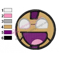 Iron Man Awesome Smiley Embroidery Design